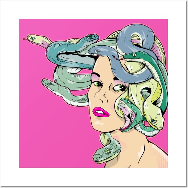 Medusa Greek Goddess Wall Art by mailboxdisco